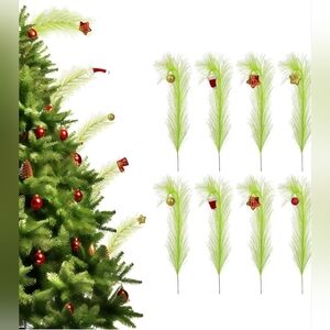15.7" Christmas Tree Topper Picks 24pc Green Red Decorative Balls